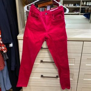 Rag & Bone velvet hot pink jeans